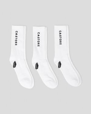 Castore Cushioned Crew Socks 3 Pack Wit | VJ9831604