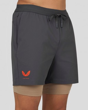 Castore Flow 2-in-1 Shorts Gunmetal | LK3691047