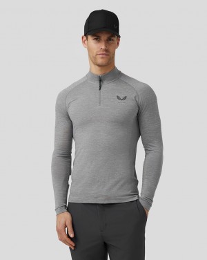 Castore Golf Body Mapped Seamless Quarter Zip Top Steel | OY5942760