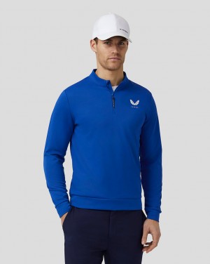 Castore Golf Club Classic Quarter Zip Top Koningsblauw Blauw | HS3827159