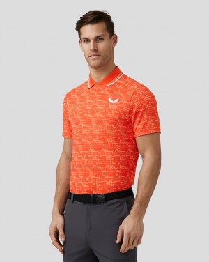 Castore Golf Printed Tech Polo Dieporanje | EN1284075