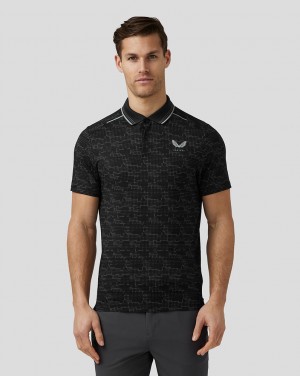 Castore Golf Printed Tech Polo Zwart | WA7350928