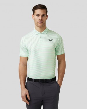 Castore Golf Yarn Dye Stripe Polo Lime | SE0127368