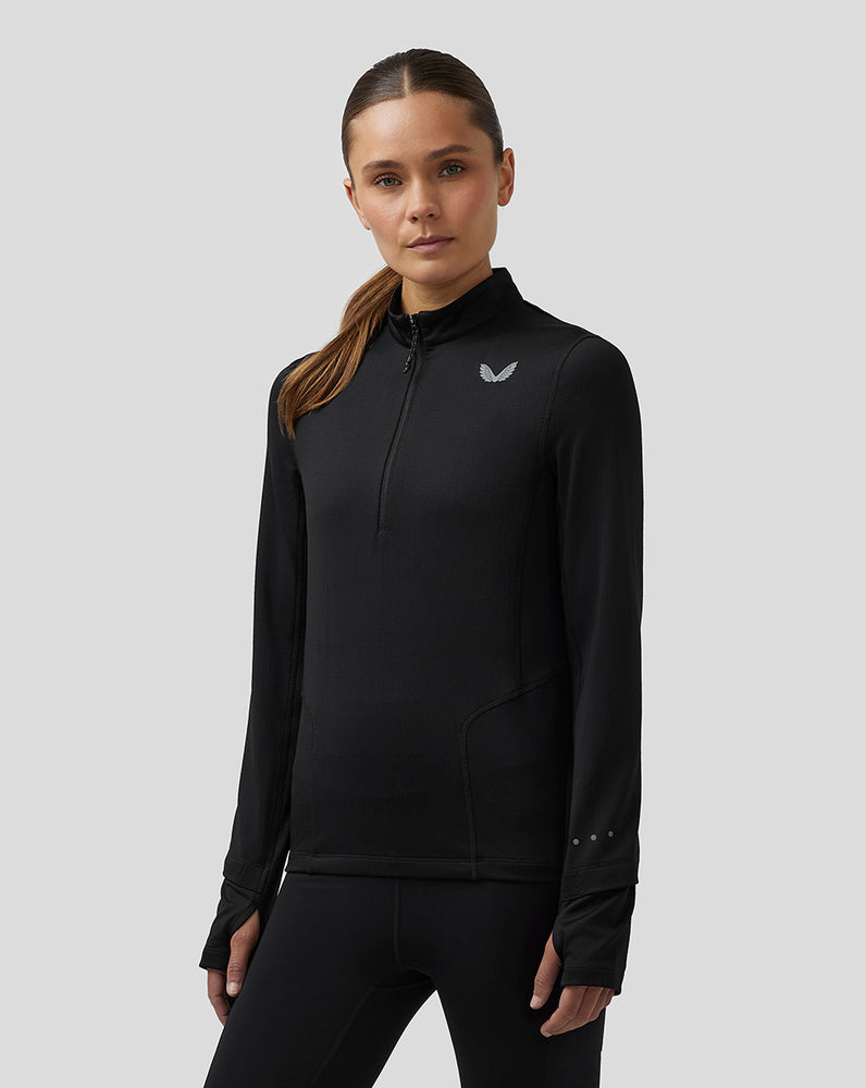 Castore Active Long Sleeve Half Zip Midlayer Top Zwart | DH3571096