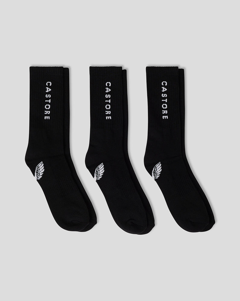 Castore Cushioned Crew Socks 3 Pack Zwart | CA6928375