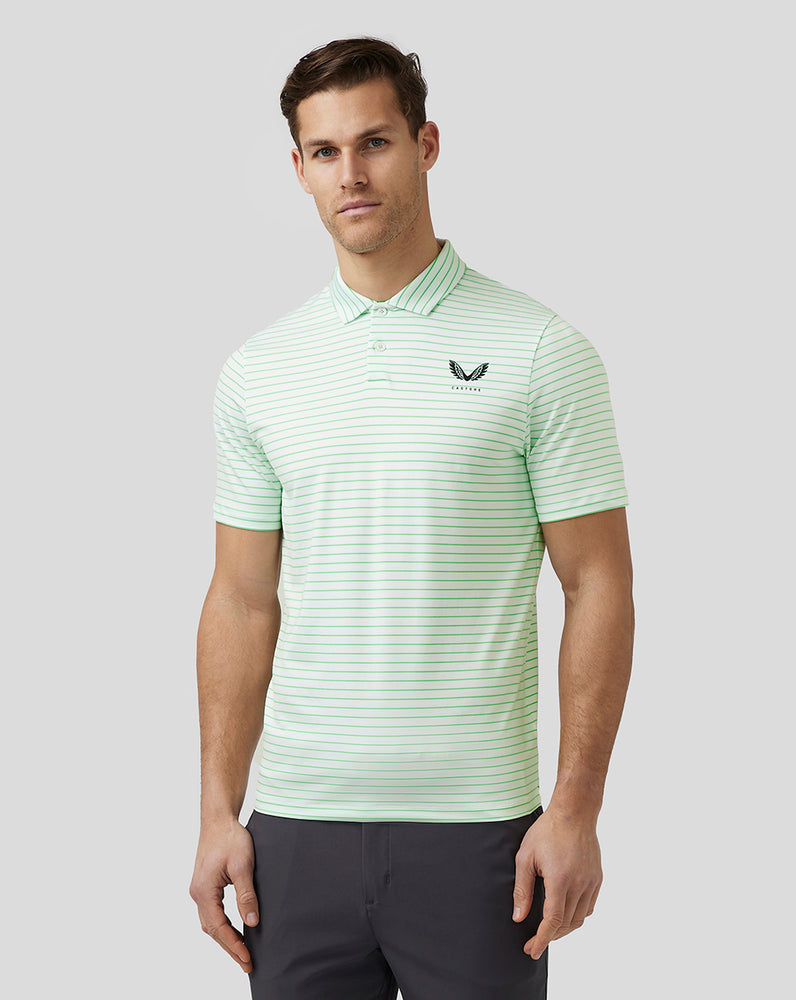 Castore Golf Yarn Dye Stripe Polo Lime | ZI6281537