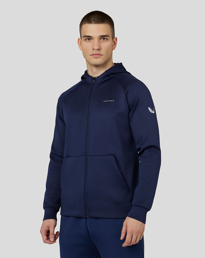 Castore Long Sleeve Aeroscuba Zip-Through Hoodie Donkerblauw | SW6304981